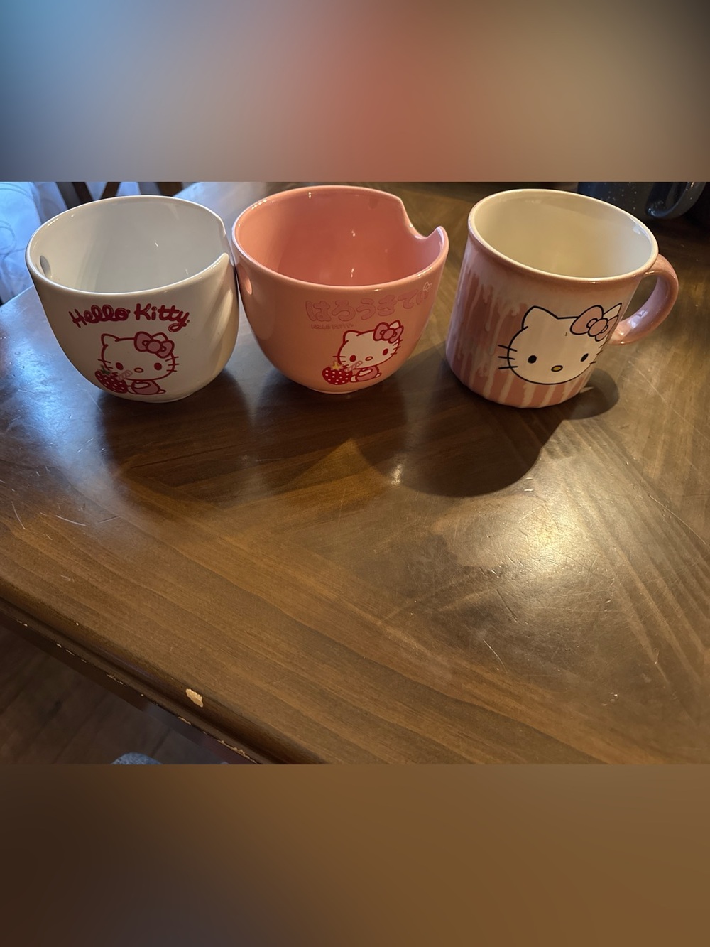 Hello Kitty Pink Ceramic Bundle - 2 Ramen Bowls + Mug + FREE Chopsticks